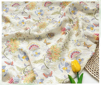 Garden Overture Digital Print Fabric | New Chinese Style | Floral Botanical | Hanfu Dress Home Decor Quilting (59 inch)