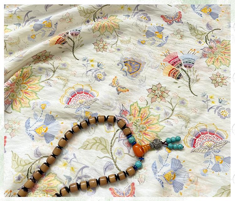 Garden Overture Digital Print Fabric | New Chinese Style | Floral Botanical | Hanfu Dress Home Decor Quilting (59 inch)