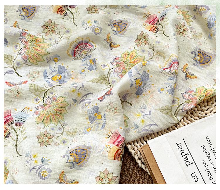Garden Overture Digital Print Fabric | New Chinese Style | Floral Botanical | Hanfu Dress Home Decor Quilting (59 inch)