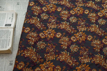 3D Embossed Chrysanthemum Gold Thread Jacquard Fabric – Chinese Brocade Textile (62" Wide) - Poppylollipop