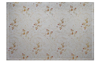 Song Brocade Pisces Gold Thread Jacquard Fabric – Chinese Zodiac Luxury Woven Textile for Hanfu, Costumes & Decorative Use, 59"Wide