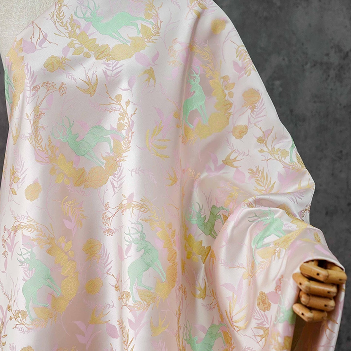 Song Brocade Hanfu Fabric | Color Woven Jacquard | Traditional Chinese Textile | Qipao Tang Suit Cosplay Wedding, 65" - Poppylollipop