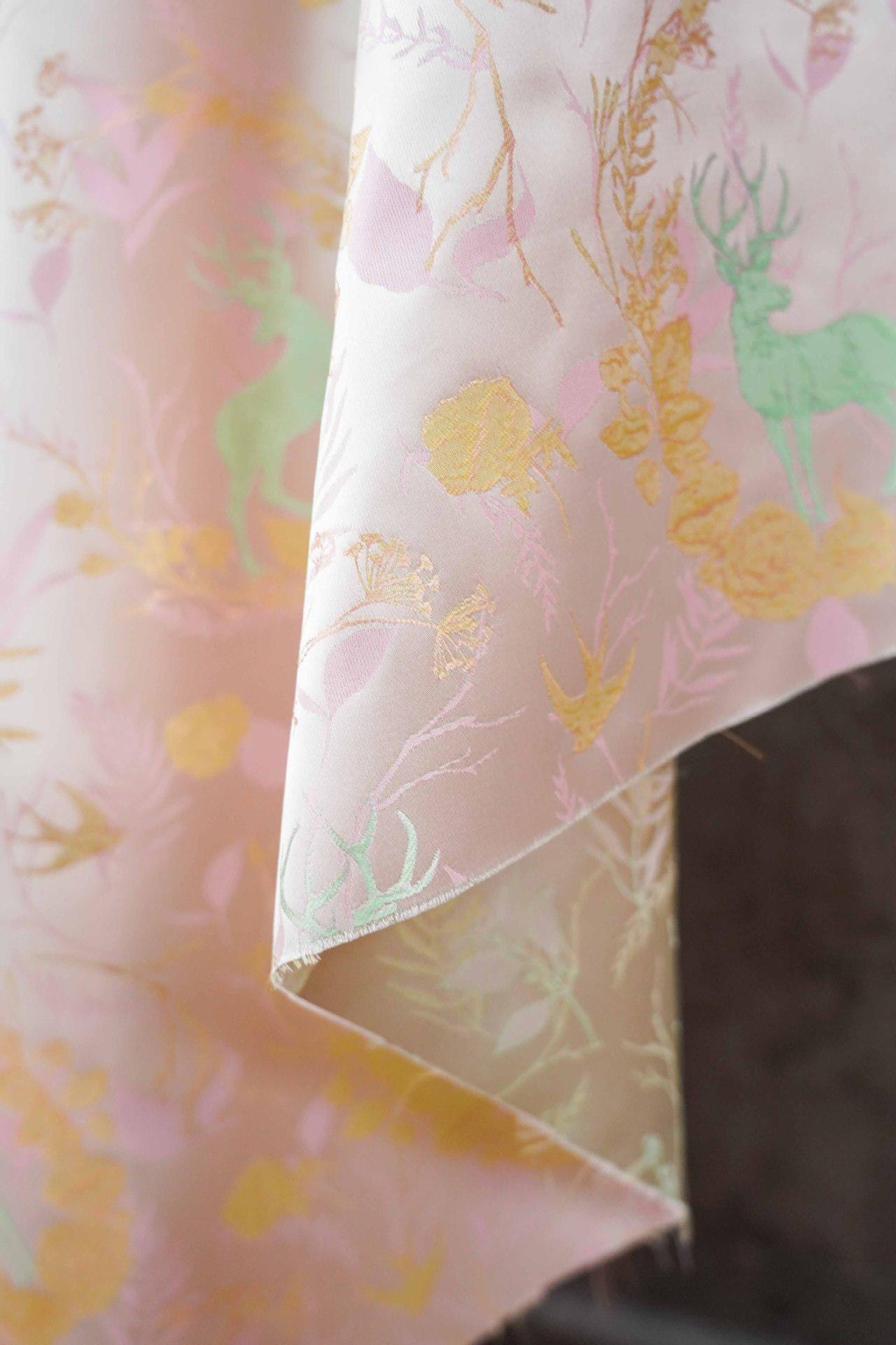 Song Brocade Hanfu Fabric | Color Woven Jacquard | Traditional Chinese Textile | Qipao Tang Suit Cosplay Wedding, 65" - Poppylollipop