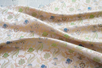 Chinese Phoenix & Lotus Song Brocade Fabric | Gold Thread Jacquard | 64" Wide | Hanfu Qipao Dress Cosplay Wedding - Poppylollipop