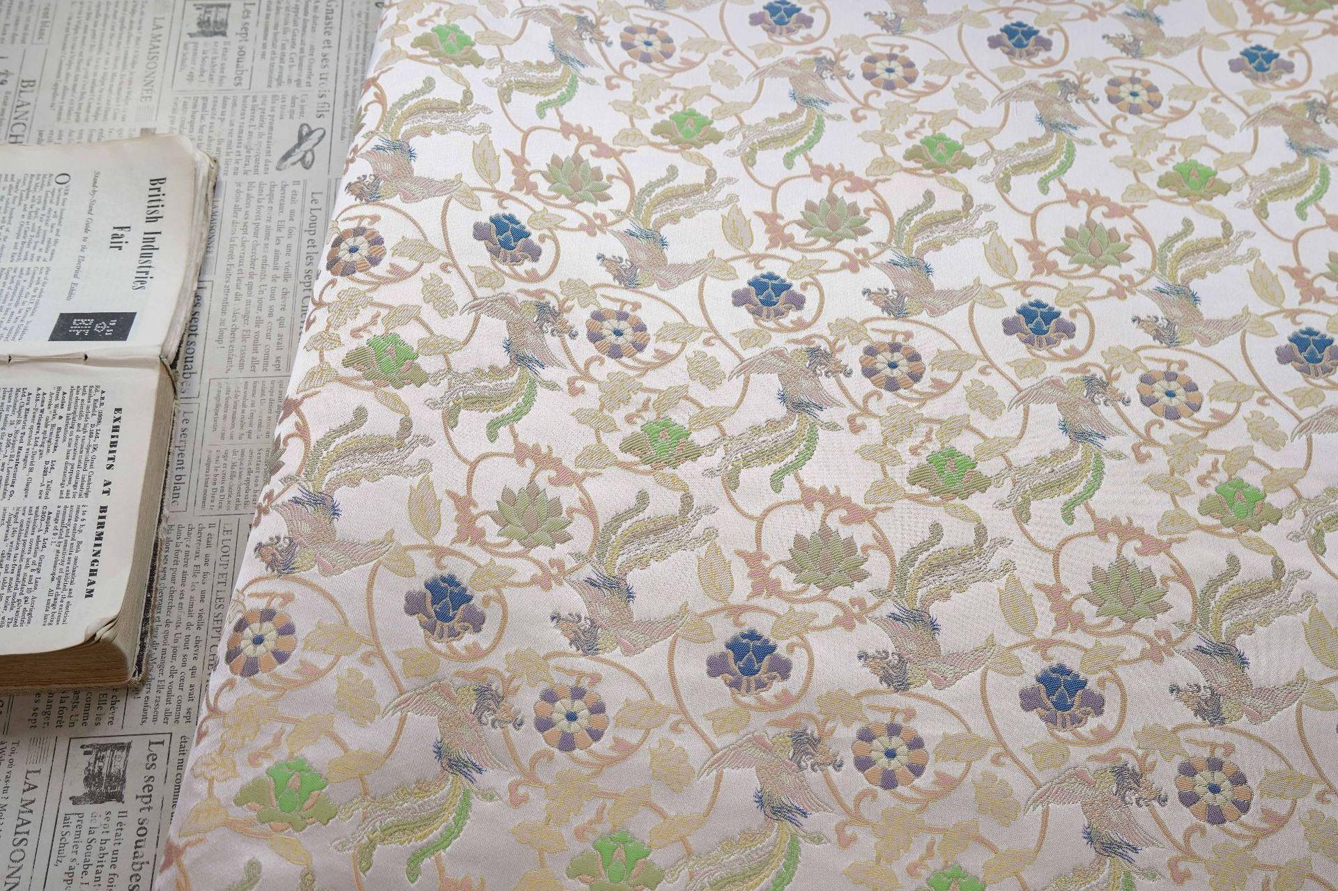 Chinese Phoenix & Lotus Song Brocade Fabric | Gold Thread Jacquard | 64" Wide | Hanfu Qipao Dress Cosplay Wedding - Poppylollipop