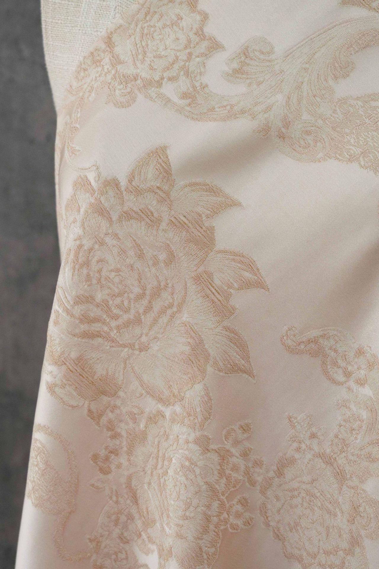 Floral Jacquard Brocade Fabric | Macaron Colors | Rayon Gold Thread Satin | 57" Wide | Dress Lining Hanfu Bridal - Poppylollipop