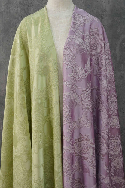 Floral Jacquard Brocade Fabric | Macaron Colors | Rayon Gold Thread Satin | 57" Wide | Dress Lining Hanfu Bridal - Poppylollipop