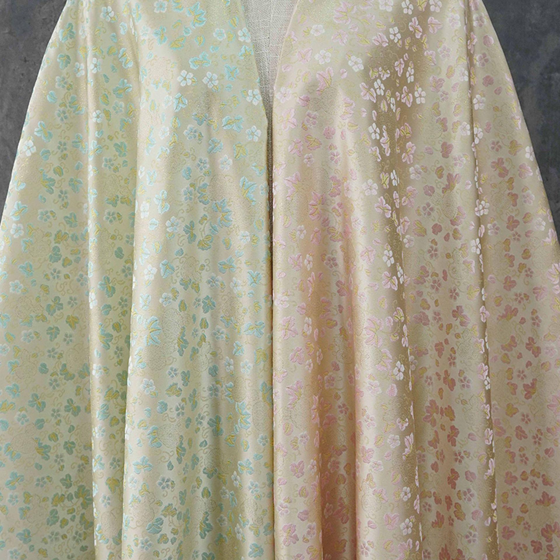 Song Brocade Fabric Gold Thread | Ditsy Floral Jacquard | 3 Colors | Vintage Pattern 59" | Hanfu Dress Cosplay