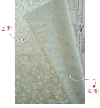 Song Brocade Fabric Gold Thread | Ditsy Floral Jacquard | 3 Colors | Vintage Pattern 59" | Hanfu Dress Cosplay