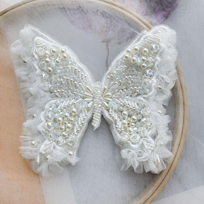 Handmade 3D Butterfly Applique | Double Layer Embroidered Fabric Patch | Hair Accessories Costume DIY Embellishment - Poppylollipop