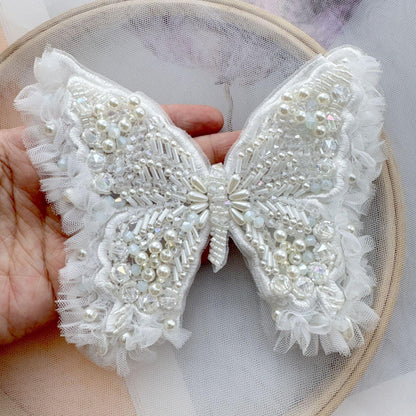 Handmade 3D Butterfly Applique | Double Layer Embroidered Fabric Patch | Hair Accessories Costume DIY Embellishment - Poppylollipop