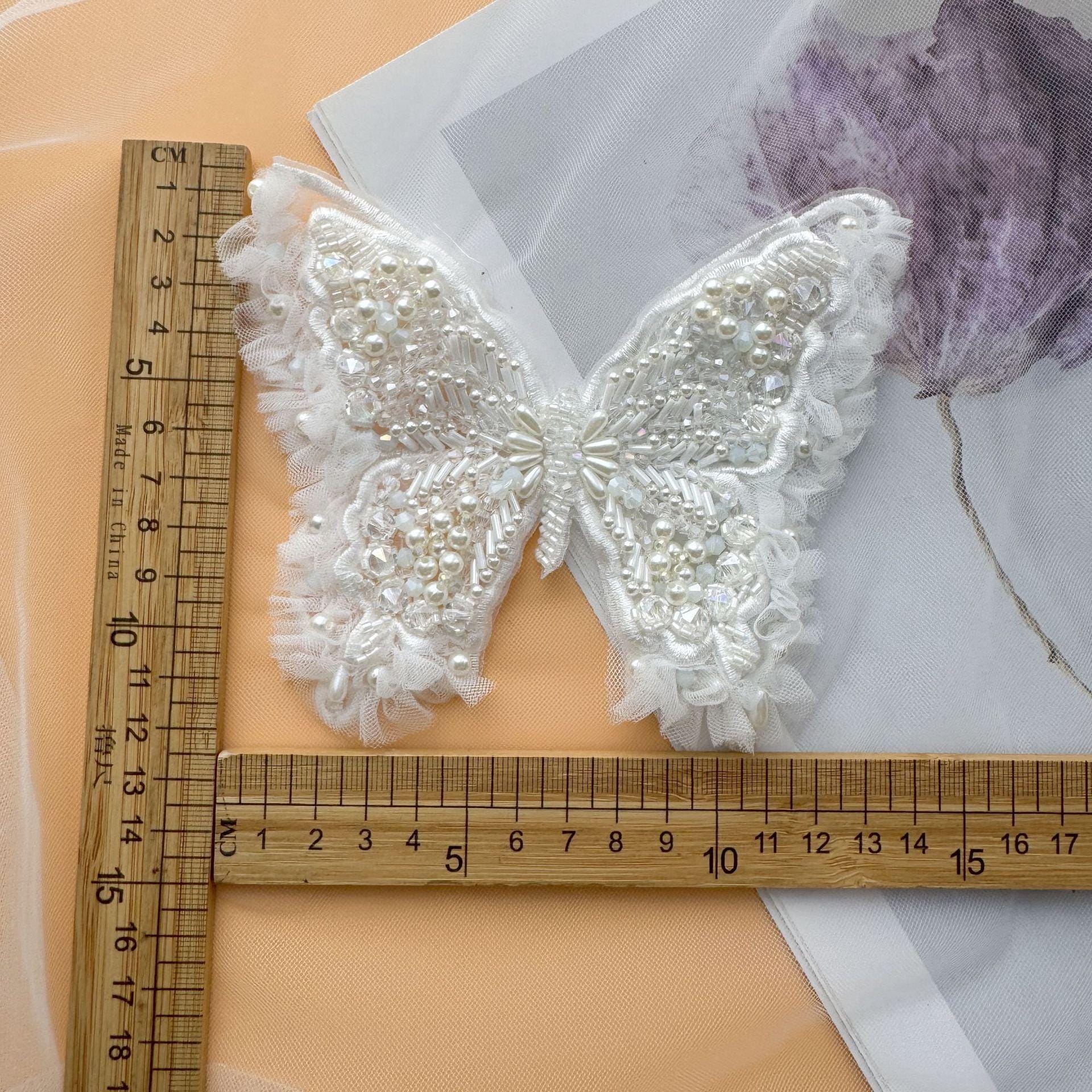 Handmade 3D Butterfly Applique | Double Layer Embroidered Fabric Patch | Hair Accessories Costume DIY Embellishment - Poppylollipop