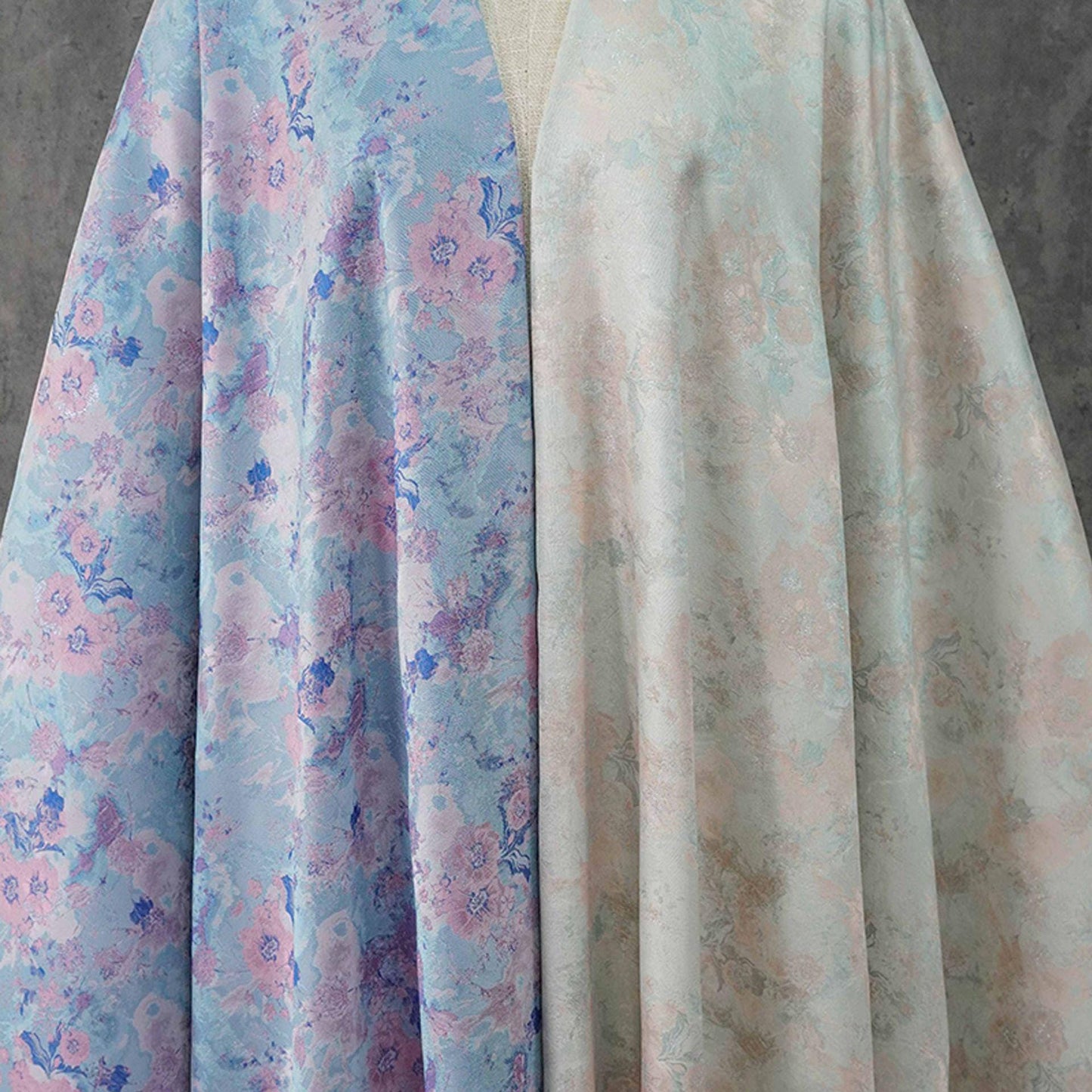 Romantic Oil Painting Floral Metallic Jacquard Fabric | Elegant Brocade Upholstery & Dress Fabric | Luxury Decorative Textile - Poppylollipop