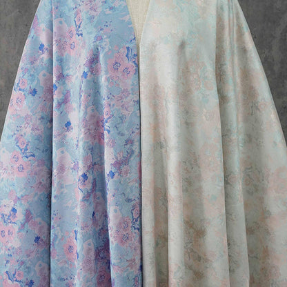 Romantic Oil Painting Floral Metallic Jacquard Fabric | Elegant Brocade Upholstery & Dress Fabric | Luxury Decorative Textile - Poppylollipop