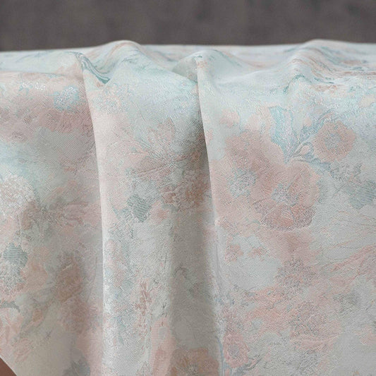 Romantic Oil Painting Floral Metallic Jacquard Fabric | Elegant Brocade Upholstery & Dress Fabric | Luxury Decorative Textile - Poppylollipop
