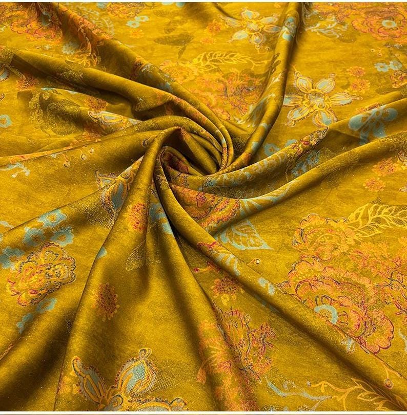 Luxury Silk Blend Xiangyunsha Fabric | Colorful Metallic Floral Luo Weave Satin Brocade Textile | Traditional Oriental Couture Dress Fabric - Poppylollipop