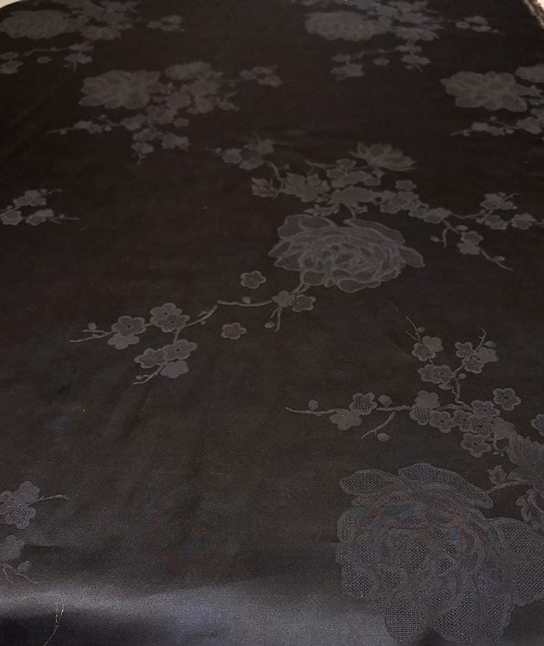 Silk Xiangyunsha Fabric Ombre Floral Luo Jacquard Mulberry Silk Woven Textile | Luxury Oriental Couture Dressmaking Fabric