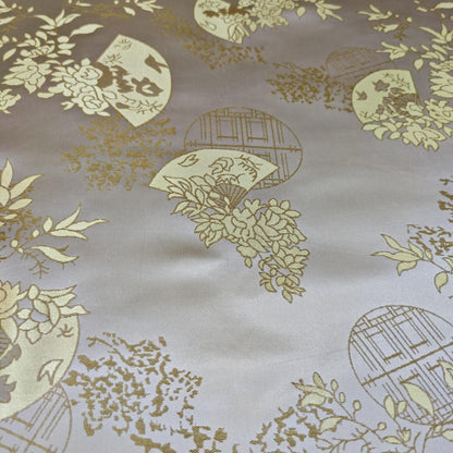 Chinese Brocade Satin Fabric by Yard, Window Pattern Jacquard Fabric, Soft Smooth Damask Textile for Dress Upholstery Decor, 3 Colors - Poppylollipop