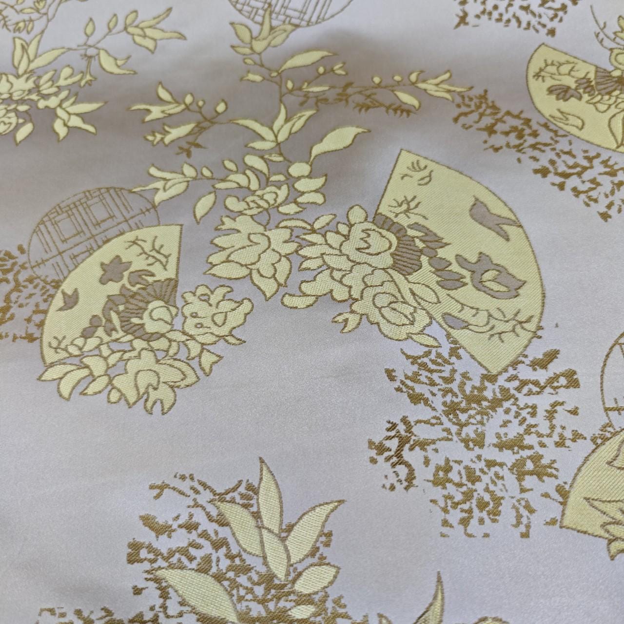 Chinese Brocade Satin Fabric by Yard, Window Pattern Jacquard Fabric, Soft Smooth Damask Textile for Dress Upholstery Decor, 3 Colors - Poppylollipop