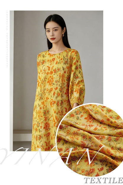Elegant Vine Brocade Fabric by Yard, Lightweight Floral Jacquard with Soft Sheen, Oriental Decorative Textile for Sewing Decor