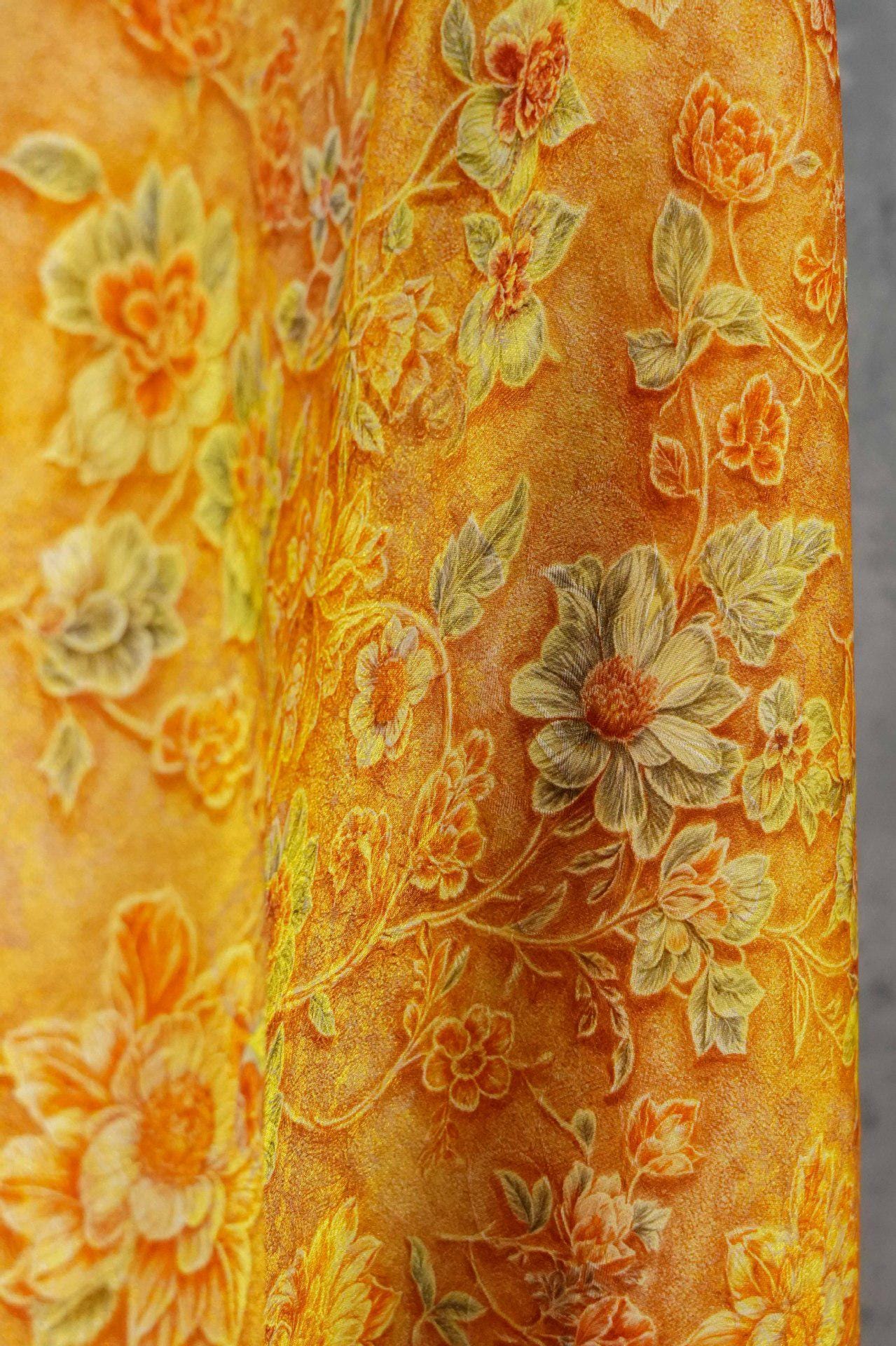 Elegant Vine Brocade Fabric by Yard, Lightweight Floral Jacquard with Soft Sheen, Oriental Decorative Textile for Sewing Decor