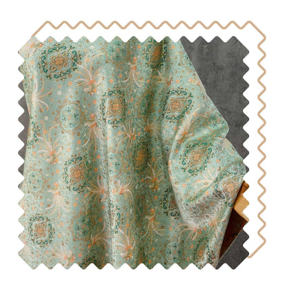 Mint Green Chinese Brocade Fabric by Yard, Phoenix Floral Jacquard Satin, Soft Oriental Fabric for Dress Curtains Pillows Crafts - Poppylollipop