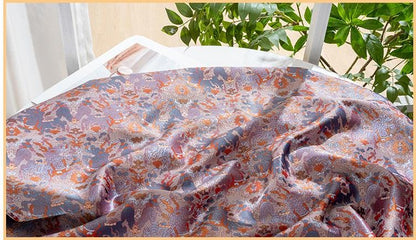Dunhuang Iridescent Shu Gauze Fabric | Color Shifting Rayon Brocade | Double Sided | 59" Wide | Chinese Vintage Decor - Poppylollipop