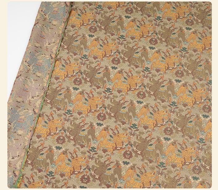 Dunhuang Iridescent Shu Gauze Fabric | Color Shifting Rayon Brocade | Double Sided | 59" Wide | Chinese Vintage Decor - Poppylollipop