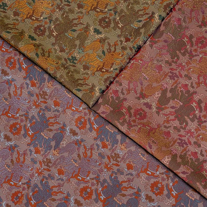 Dunhuang Iridescent Shu Gauze Fabric | Color Shifting Rayon Brocade | Double Sided | 59" Wide | Chinese Vintage Decor - Poppylollipop
