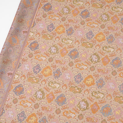 Eight Treasures Mythical Beast Jacquard Fabric | Iridescent Color Shift | Tang Dynasty Pattern | Hanfu Cosplay Brocade - Poppylollipop