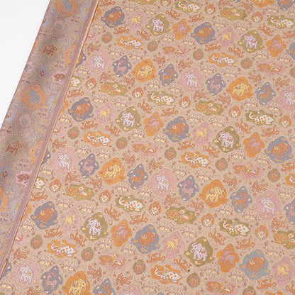Eight Treasures Mythical Beast Jacquard Fabric | Iridescent Color Shift | Tang Dynasty Pattern | Hanfu Cosplay Brocade - Poppylollipop