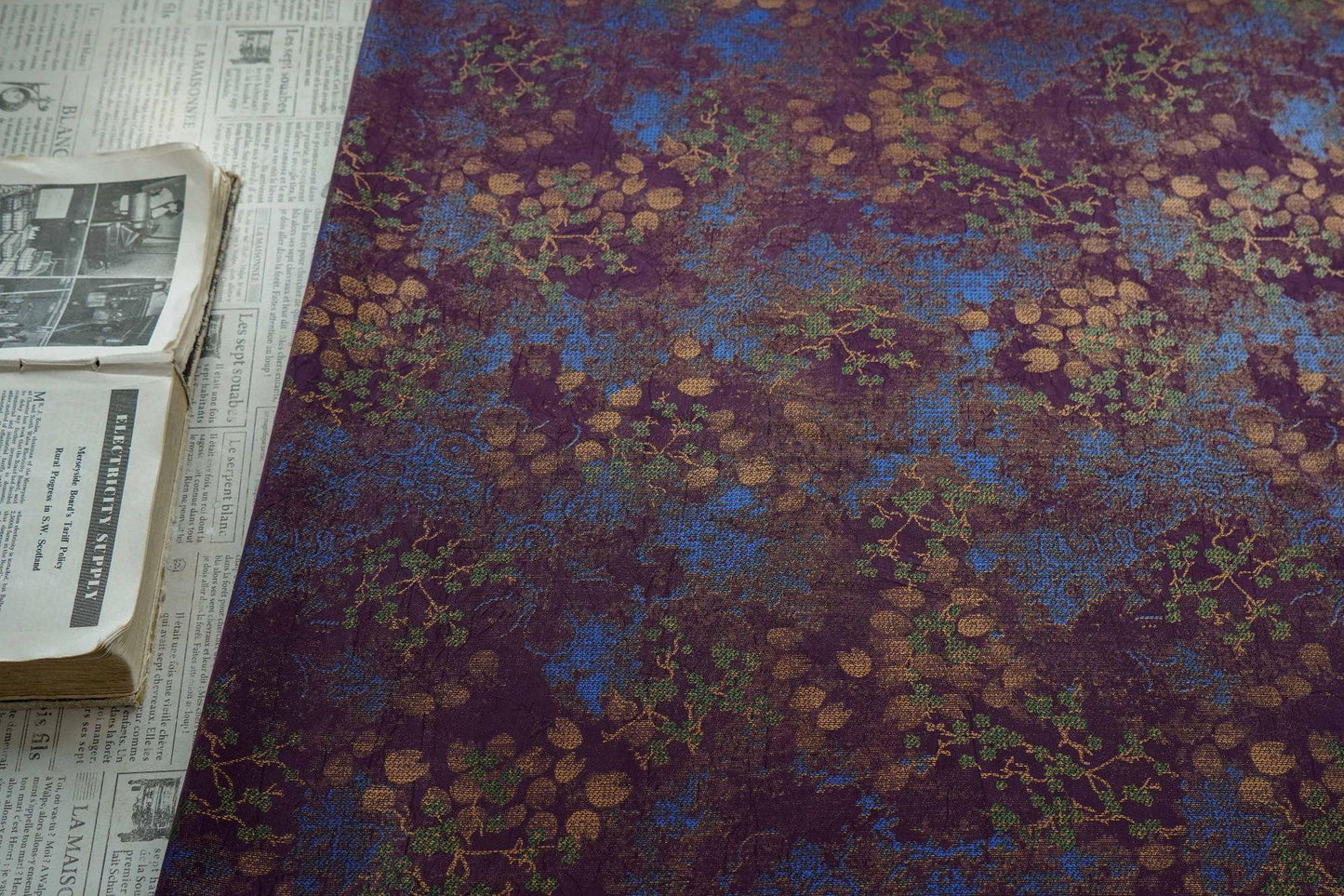 Vintage Floral Jacquard Fabric by Yard, Botanical Vine Upholstery Textile, Elegant Decorative Brocade Fabric for Crafts Sewing Decor - Poppylollipop