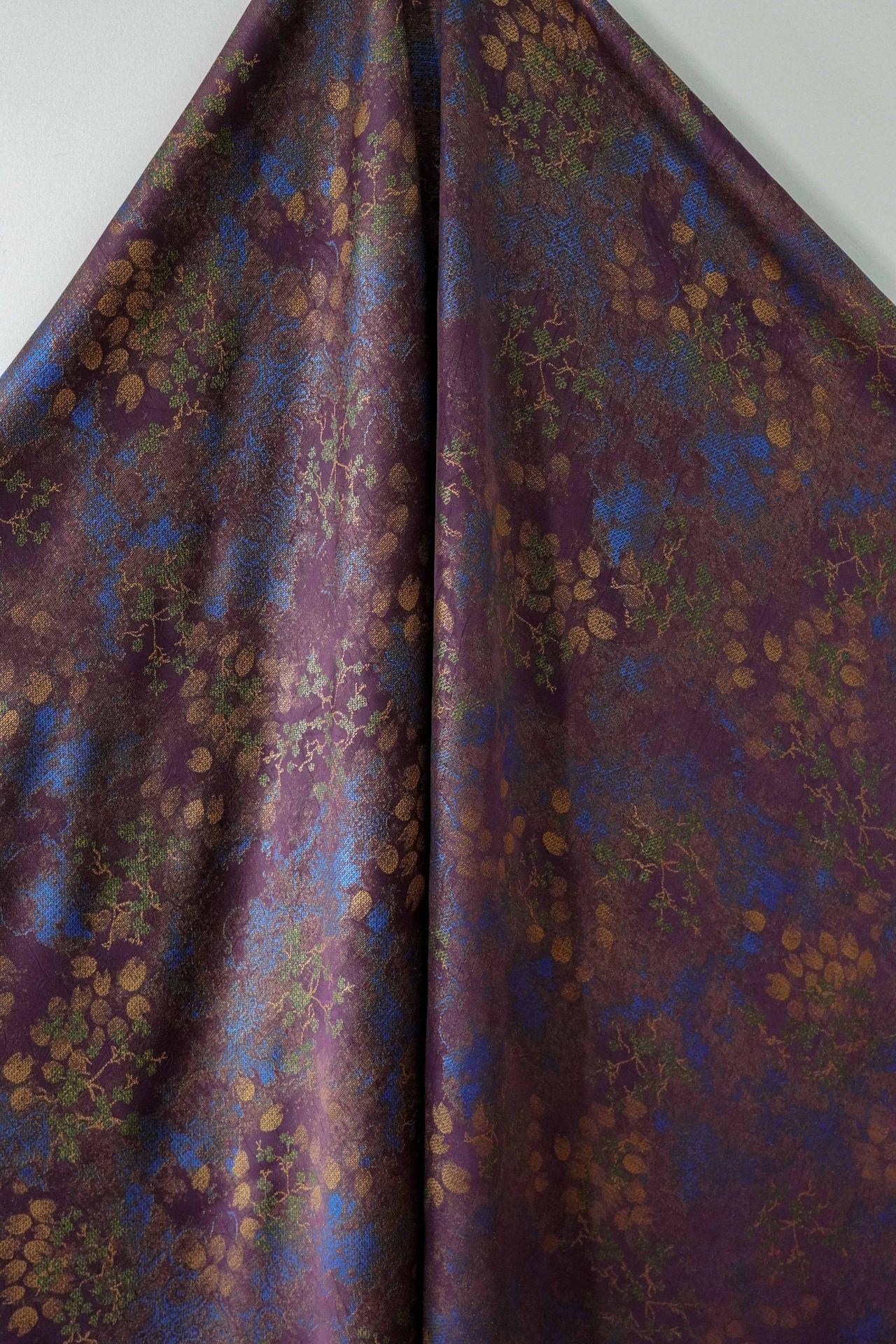 Vintage Floral Jacquard Fabric by Yard, Botanical Vine Upholstery Textile, Elegant Decorative Brocade Fabric for Crafts Sewing Decor - Poppylollipop
