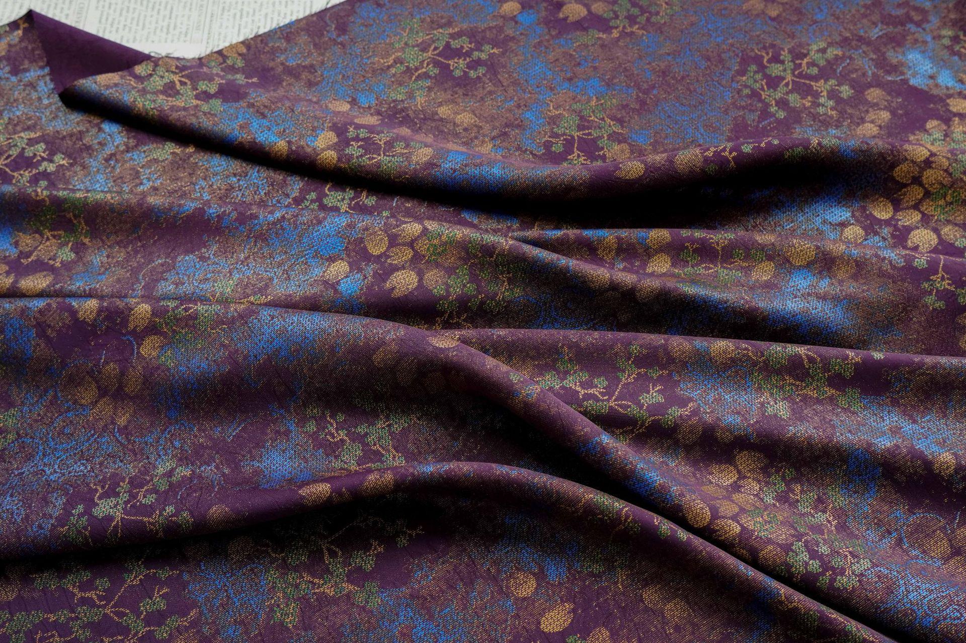 Vintage Floral Jacquard Fabric by Yard, Botanical Vine Upholstery Textile, Elegant Decorative Brocade Fabric for Crafts Sewing Decor - Poppylollipop