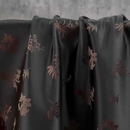Chinese Floral Brocade Fabric by Yard, Plum Orchid Bamboo Chrysanthemum Jacquard, Oriental Satin Fabric for Sewing Decor Crafts - Poppylollipop