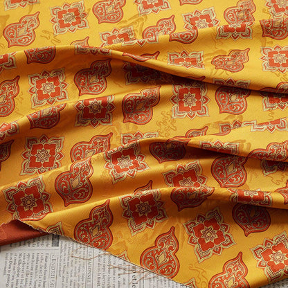 Chinese Dunhuang Fabric by Yard, Oriental Floral Print Draped Fabric, Vintage Mural Inspired Textile for Dress Curtains Crafts - Poppylollipop