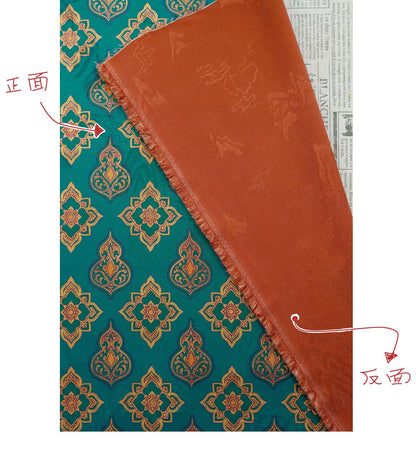Chinese Dunhuang Fabric by Yard, Oriental Floral Print Draped Fabric, Vintage Mural Inspired Textile for Dress Curtains Crafts - Poppylollipop