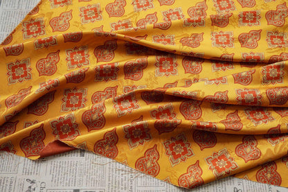 Chinese Dunhuang Fabric by Yard, Oriental Floral Print Draped Fabric, Vintage Mural Inspired Textile for Dress Curtains Crafts - Poppylollipop