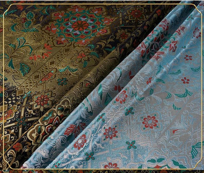 Nishijin Ori Jacquard Fabric | Japanese Floral Brocade | Kimono Textile | Traditional Woven Pattern | Dress Cosplay, 59"Wide - Poppylollipop