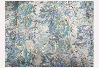Abstract Oil Painting Jacquard Fabric | Gold Thread Luxury Brocade | Vintage Color Woven | Sofa Upholstery Dress, 58"Wide