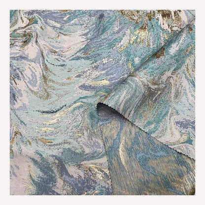 Abstract Oil Painting Jacquard Fabric | Gold Thread Luxury Brocade | Vintage Color Woven | Sofa Upholstery Dress, 58"Wide