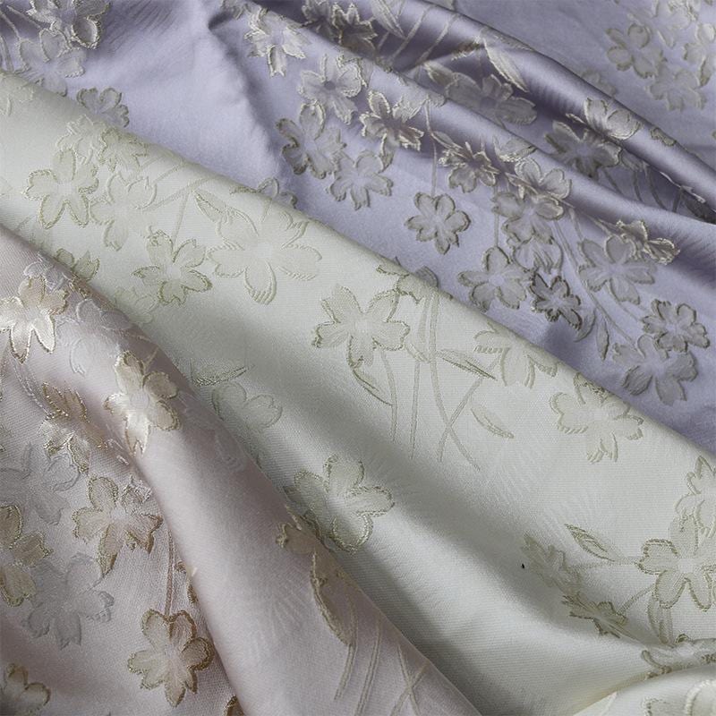Begonia Floral Jacquard Fabric | Color Woven Brocade | Chinese Flower Pattern | Hanfu Dress Home Decor, 57"Wide - Poppylollipop