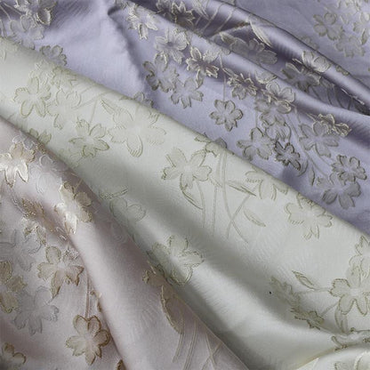 Begonia Floral Jacquard Fabric | Color Woven Brocade | Chinese Flower Pattern | Hanfu Dress Home Decor, 57"Wide - Poppylollipop