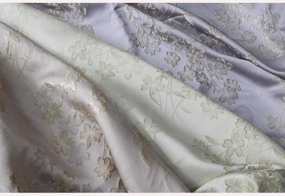Begonia Floral Jacquard Fabric | Color Woven Brocade | Chinese Flower Pattern | Hanfu Dress Home Decor, 57"Wide - Poppylollipop