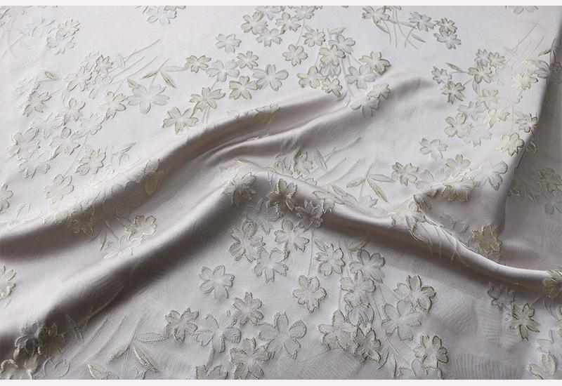 Begonia Floral Jacquard Fabric | Color Woven Brocade | Chinese Flower Pattern | Hanfu Dress Home Decor, 57"Wide - Poppylollipop