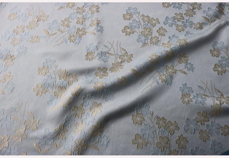 Begonia Floral Jacquard Fabric | Color Woven Brocade | Chinese Flower Pattern | Hanfu Dress Home Decor, 57"Wide - Poppylollipop