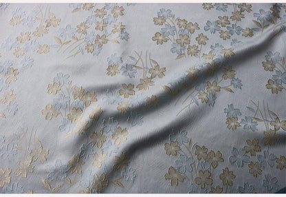 Begonia Floral Jacquard Fabric | Color Woven Brocade | Chinese Flower Pattern | Hanfu Dress Home Decor, 57"Wide - Poppylollipop