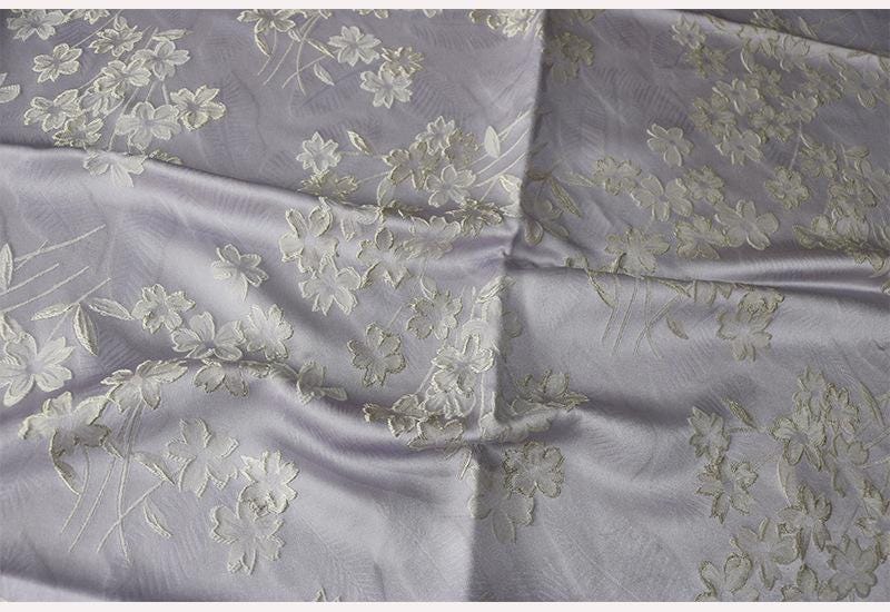 Begonia Floral Jacquard Fabric | Color Woven Brocade | Chinese Flower Pattern | Hanfu Dress Home Decor, 57"Wide - Poppylollipop