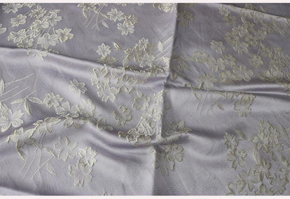 Begonia Floral Jacquard Fabric | Color Woven Brocade | Chinese Flower Pattern | Hanfu Dress Home Decor, 57"Wide - Poppylollipop