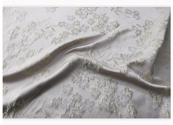 Begonia Floral Jacquard Fabric | Color Woven Brocade | Chinese Flower Pattern | Hanfu Dress Home Decor, 57"Wide - Poppylollipop